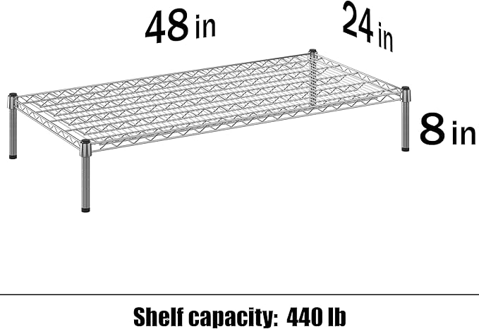 Regal Altair 24" Deep x 48" Wide x 8" Height Wire Shelving Kit | 1-Tier | NSF - Image 3