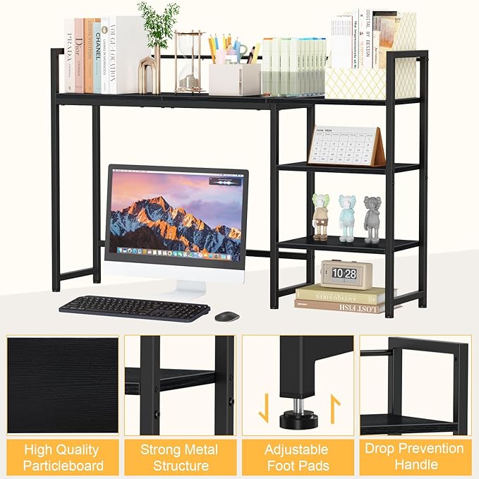 Snughome Desk Shelf, 44.9" Large Desktop Organizer Shelf, Desk Hutch - Image 9