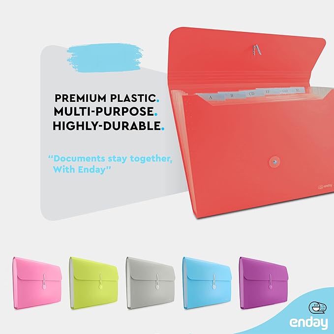 Accordion File Organizer Red, 7 Pocket Expanding File and Cover Folder - Image 3