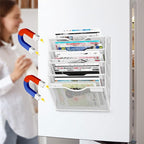 LQPAFZ 5-Tier Magnetic File Organizer, No Drilling Installation, Magazine Rack - Image 7