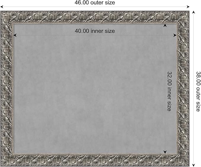 Amanti Art Silver Framed Magnetic Board 38x46 X-Large Vision Board - Image 4