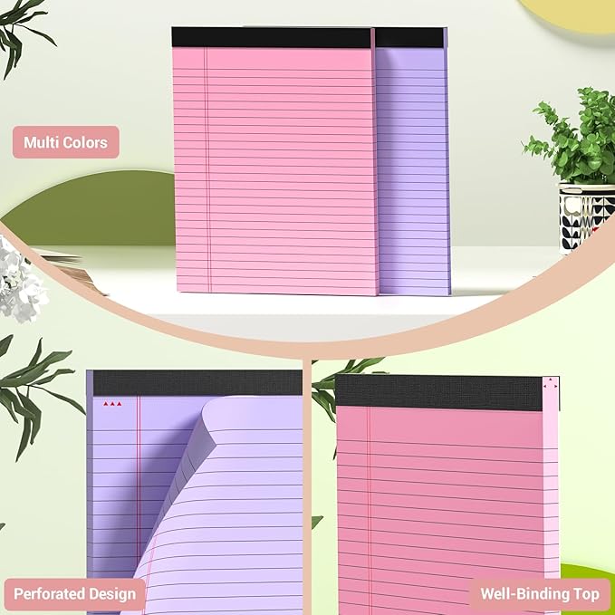Roneky Legal Pads 8.5 x 11 Colored Note Pads, 2 Pack Notepads 8.5 x 11 Lined - Image 4