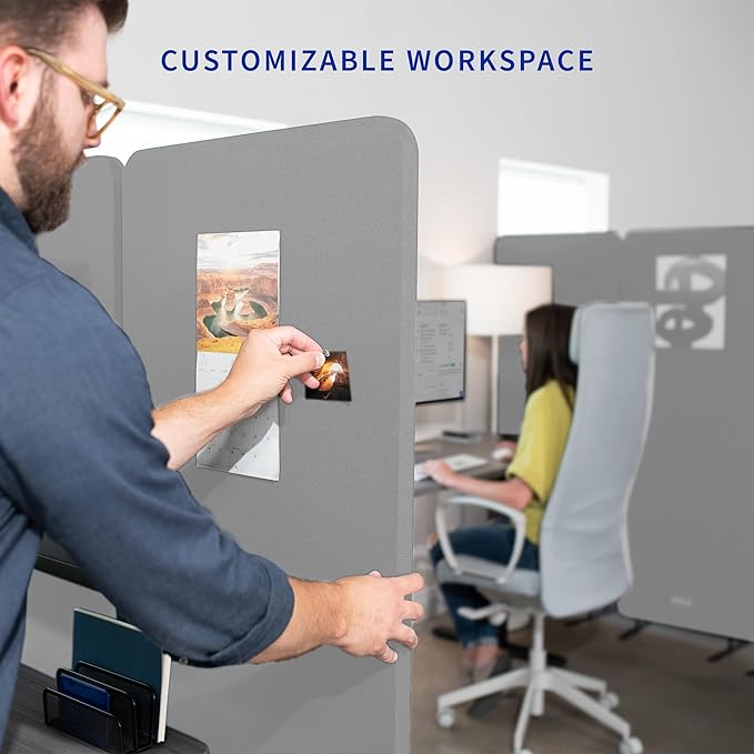 VIVO Freestanding 24 x 66 inch Privacy Panel, Mobile Cubicle Divider, Single 24 - Image 7