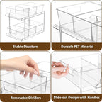 Fabspace Pull-out Home Organizer, 2 Pack 2 Tier Clear Bathroom Organizer - Image 4