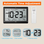 Wall Clock Atomic with Indoor Outdoor Temperature Battery Powered, Easy Reading - Image 8