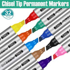 Fuutreo 32 Pcs Jumbo Permanent Markers Bulk Large Chisel Tip Permanent Markers - Image 4