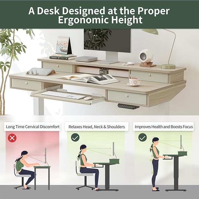 FEZIBO 55'' x 24" Height Adjustable Electric Standing Desk - Image 5