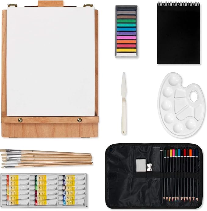 Kuyal Art Kit, 45 Piece Wooden Paint Set Crafts Drawing Painting Kit - Image 2