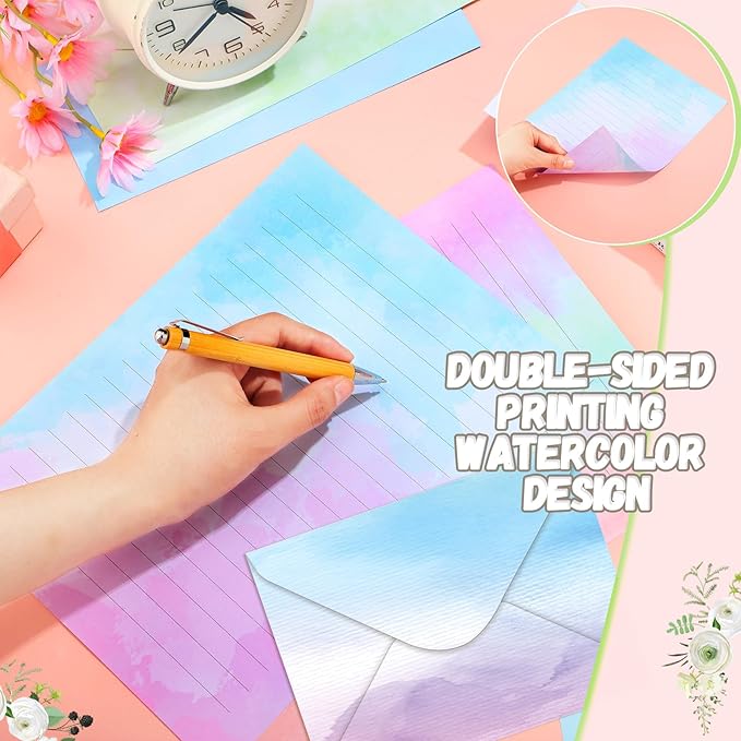 TaoBary 160 Pcs Stationery Paper Set 50 Double Sided Stationery Papers - Image 3