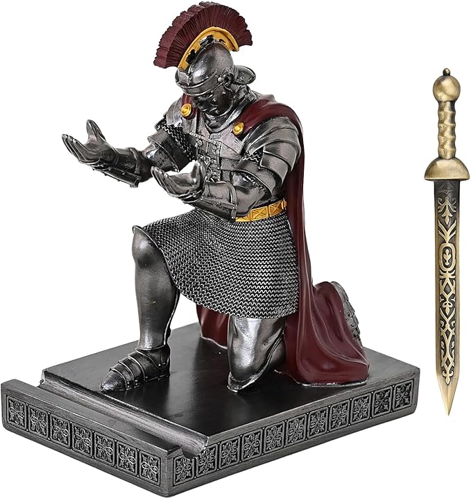 CYXStar Roman Praetorian Prefect Warrior Knight Pen Holder Desk Ornament Resin - Image 2