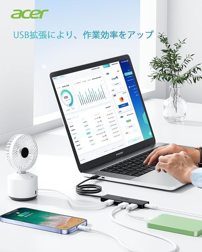 Acer USB C Hub 4 Ports, USBC Splitter - Image 5