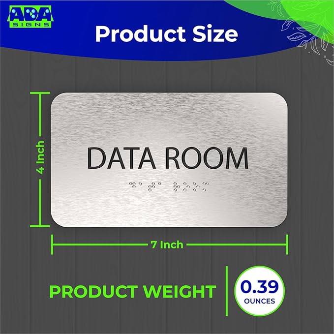 ADASigns Data Room Sign 7" W x 4" H - Image 2