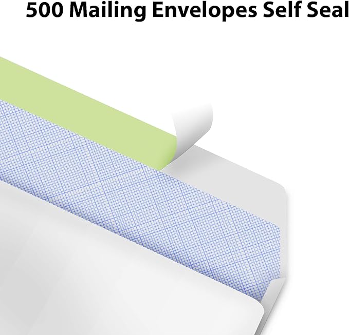 #10 Envelopes Letter Size Self Seal | 500 Business Mailing Security Peel and - Image 2