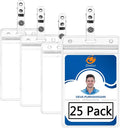 Vertical ID Badge Holder with Clip and Straps Heavy Duty Waterproof Ziplock by ZheguiProfessionalSupplierofOfficeSolutions