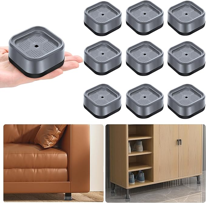 shouwuhho 9 Pack Furniture Risers Adjustable Bed Risers Heavy Duty Lifts Height by EnjoyLifeEnjoyHappiness