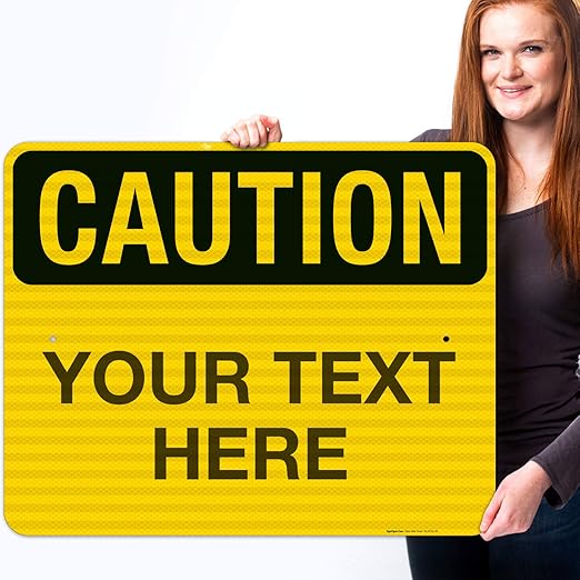 Custom Caution Sign, OSHA Sign, 24x30 Inches, 3M EGP Reflective .080 Aluminum - Image 2