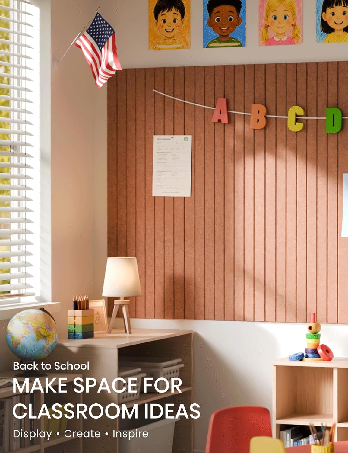 Fluxynara Felt Bulletin Board & Cork Board Alternative 48'' x 36&...