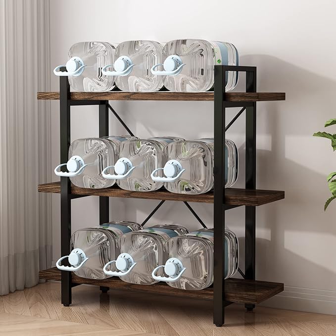3 Tier Bookshelf Modern Rustic Open Bookshelf Office Solid Wood Bookcase and - Image 3
