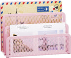 Marbrasse Mail Organizer for Desk, 3-Slot Mesh Metal Mail Holder countertop by Marbrasse
