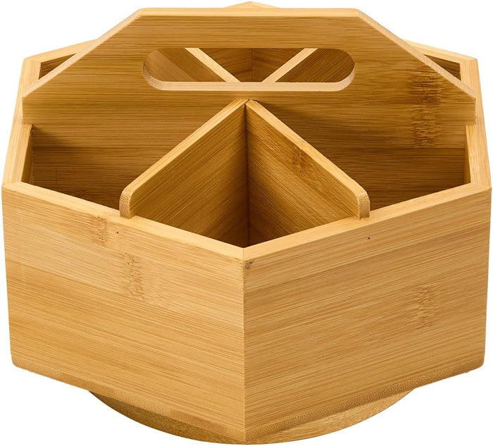 MEEDEN Rotating Art Supply Organizer: Bamboo Pen & Pencil Holder for Desk