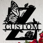 Personalized Custom Letter Name metal Signs, Custom Black Letter Monogram Wall by Casebrick