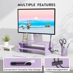 BONTEC Wooden Monitor Stand Riser, 2-Tier Desk Shelf - Image 2