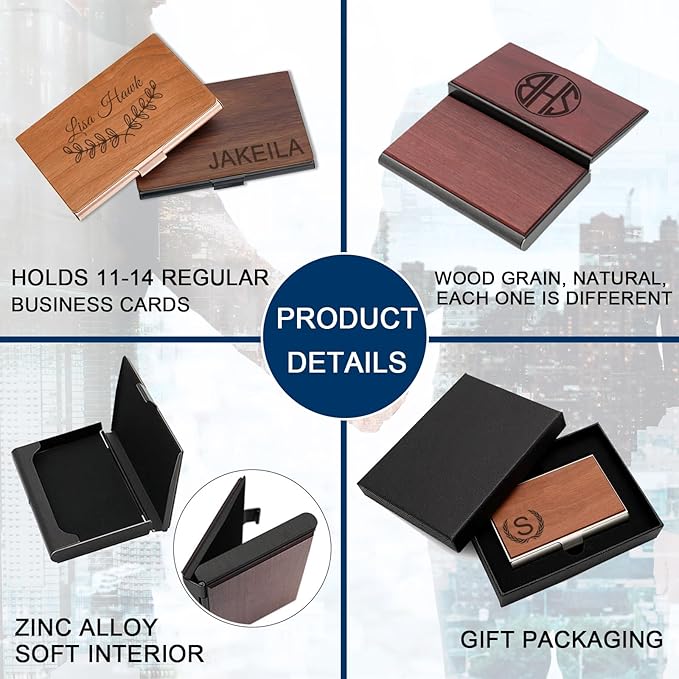 Taikuri Custom Business Card Holder Personalized Engraved Wooden Business Card - Image 4