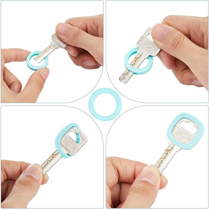 Blulu 80 Pieces 1Inch Colored Key Covers Caps Tags Covers Set Plastic Key Color - Image 4