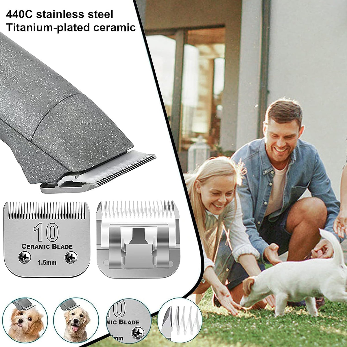 6Pack 10Blades Dog Grooming Blades Compatible with Andis Clipper