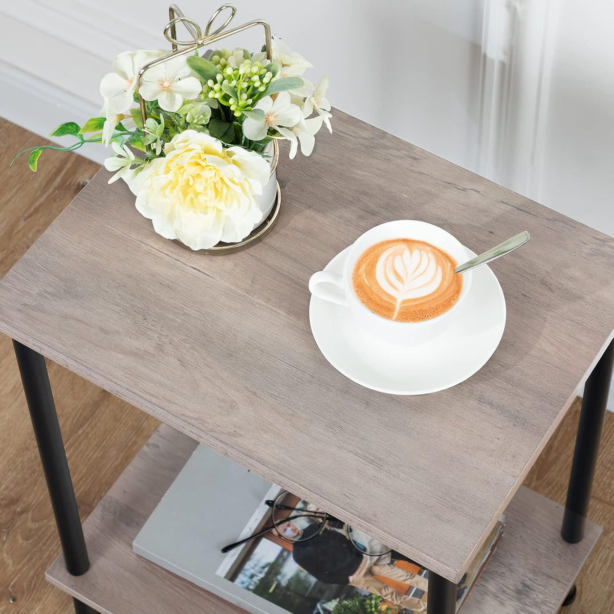 HOOBRO End Tables Set of 2, Small Side Tables, Nightstands for Small Spaces