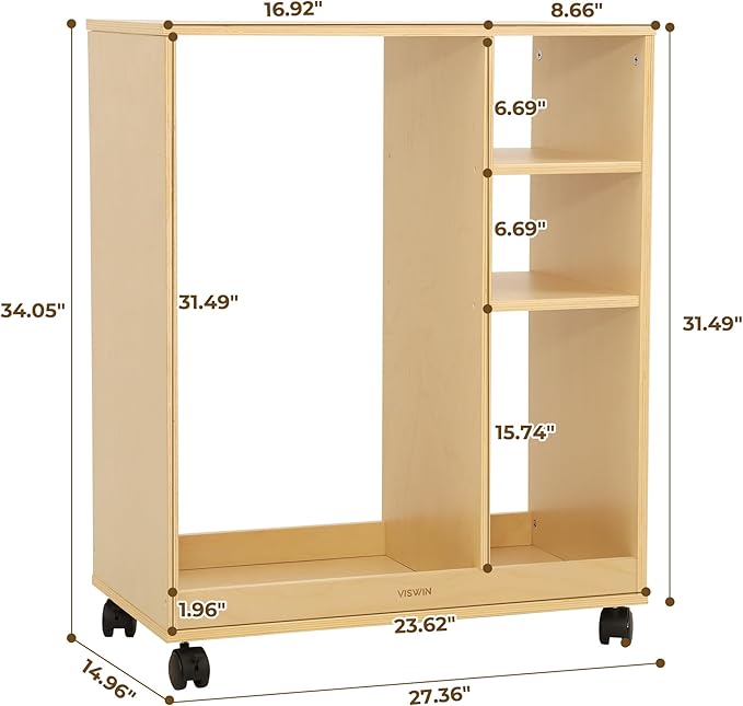 VISWIN Art Cart Organizer, Solid Pine Wood Art Supply Storage Organizer - Image 2