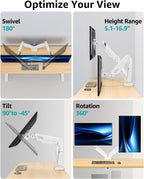 dual monitor arm desk mount fits max 32, close-up detail