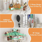 SUNZOS 3-Tier Corner Bathroom Counter Organizer, Bathroom Organizer Countertop - Image 3