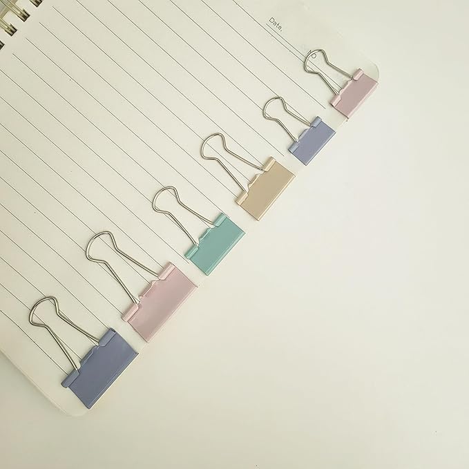 76 Pcs Colored Binder Clips Paper Clamps Assorted Sizes Small Medium Large - Image 4