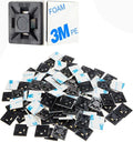 XHF 200 PCS 1/2" Black Self Adhesive Cable Zip Tie Mounts Wire Cable Clips by XHF