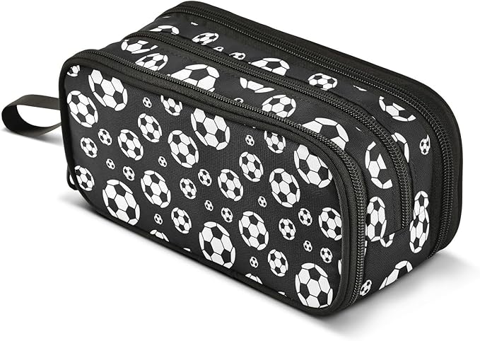 BOENLE Football Soccer Pencil Case Box Boys Girls Large Pencil Pouch Zipper by BOENLE-WELCOMEYOURCOMING