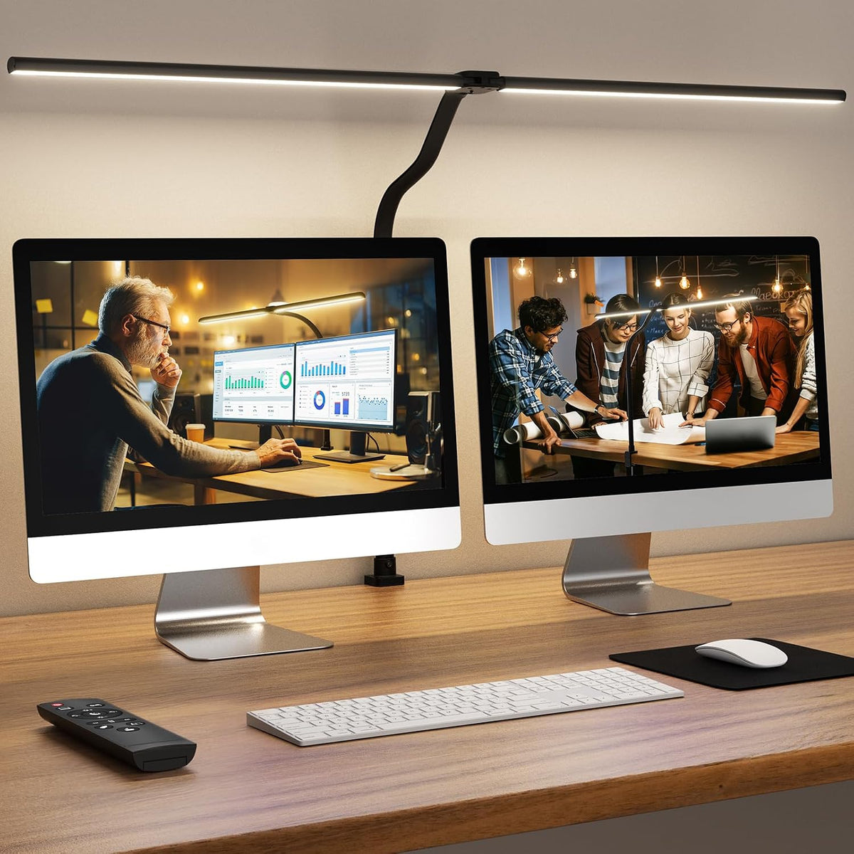 LED Desk Lamp for Home Office, 24W Computer Desk Light with Remote Control, B...