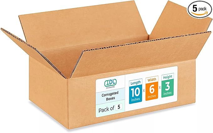 Medium Moving & Shipping Boxes 10 x 6 x 3 inches by IDLPackaging