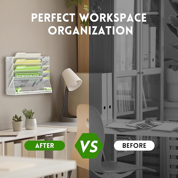 SUPEASY Wall File Organizer, 5-Tier office wall organizer - Image 6