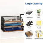 Natwind 3-Tier Stackable Paper Tray, Metal Mesh Desktop Organizer, Paper Sorter - Image 4