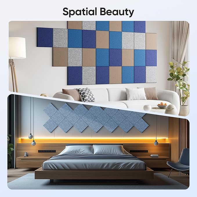 UNECHO 12 Pack 12" X 12" X 0.4" Acoustic Panels - Image 5