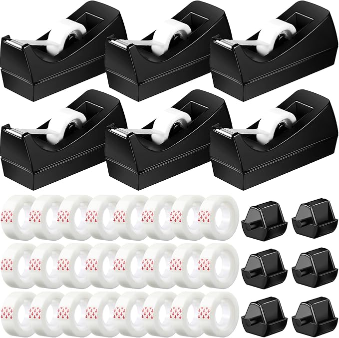 Yahenda 6 Pack Desktop Tape Dispenser Non Skid Base by Yahenda
