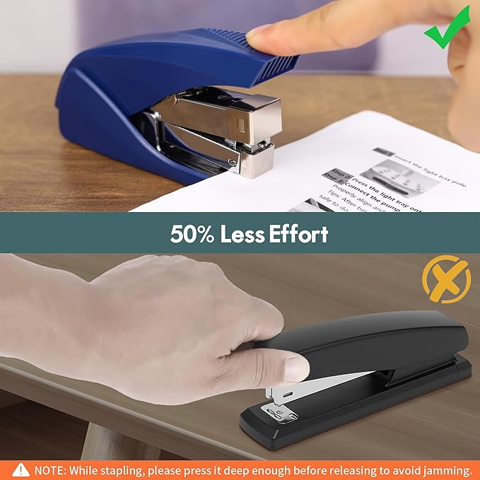 AFMAT Effortless Stapler for Desk, 50 Sheet Capacity, Low Force, Built-in - Image 2