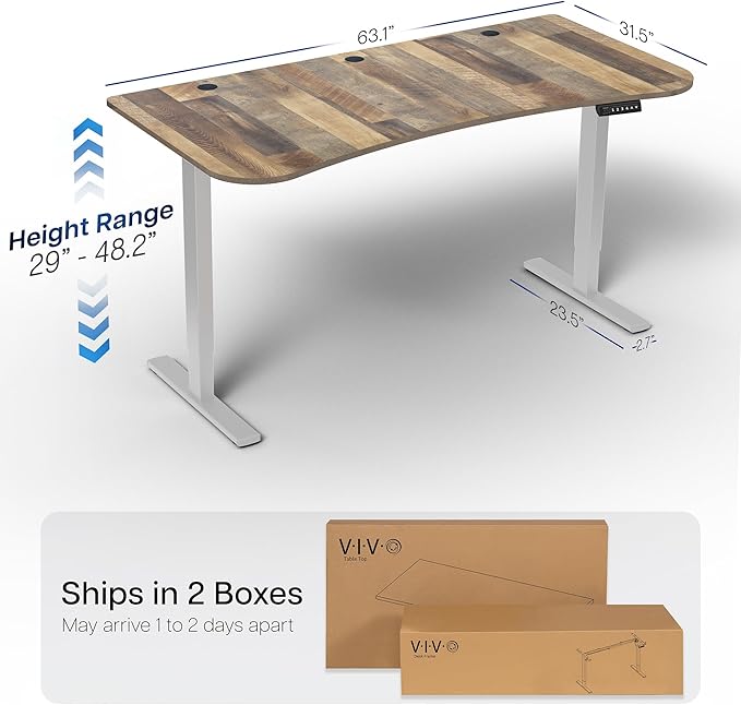 VIVO Electric 63 x 32 in Standing Desk, Memory Height Adjustment, 1B Series - Image 3