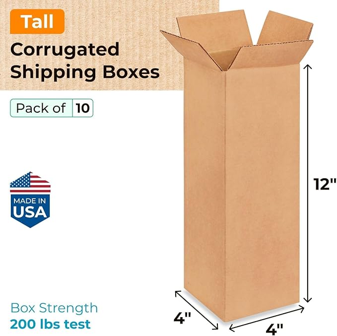 Tall Moving & Shipping Boxes 4x4x12 inches - Image 2