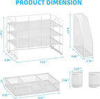 Marbrasse Desk Organizer and Accessories，4-Tier Paper Letter Tray Organizer - Image 4