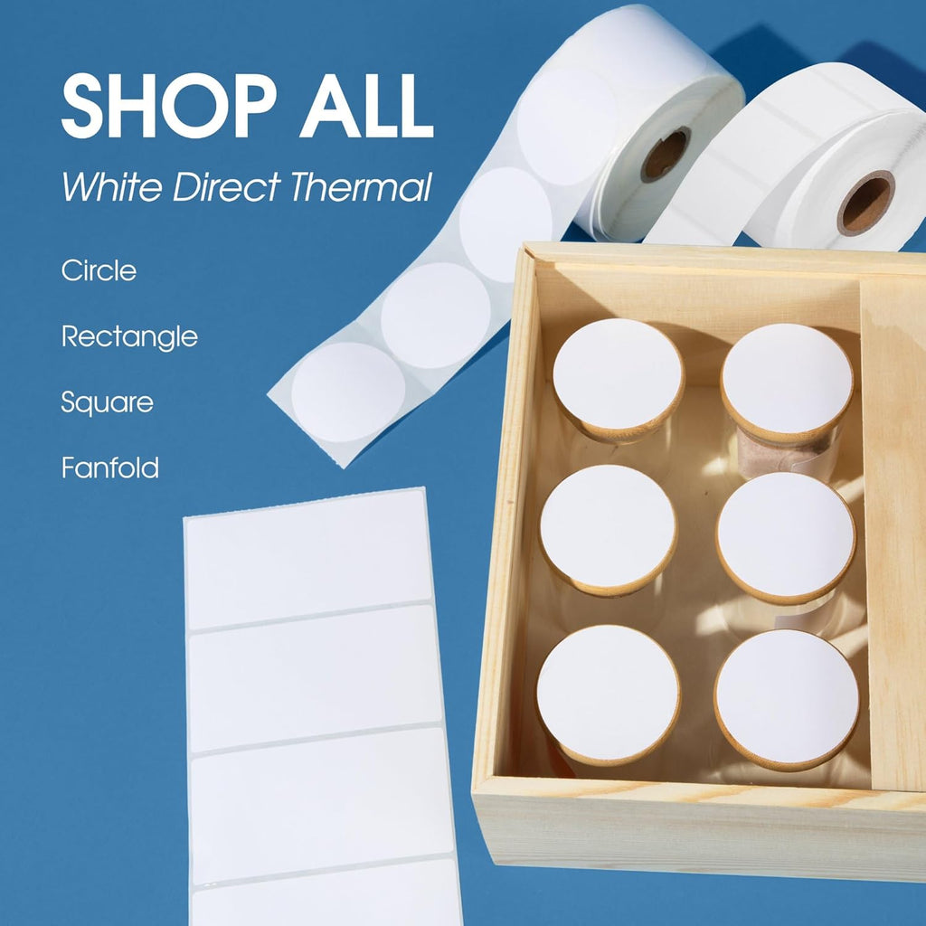 2" X 1” Direct Thermal Labels (1300 Count, 1 Roll) | Perforated Shipping Labels, Address, UPC Barcode Stickers for Inventory - Compatible With Zebra and Rollo Printers