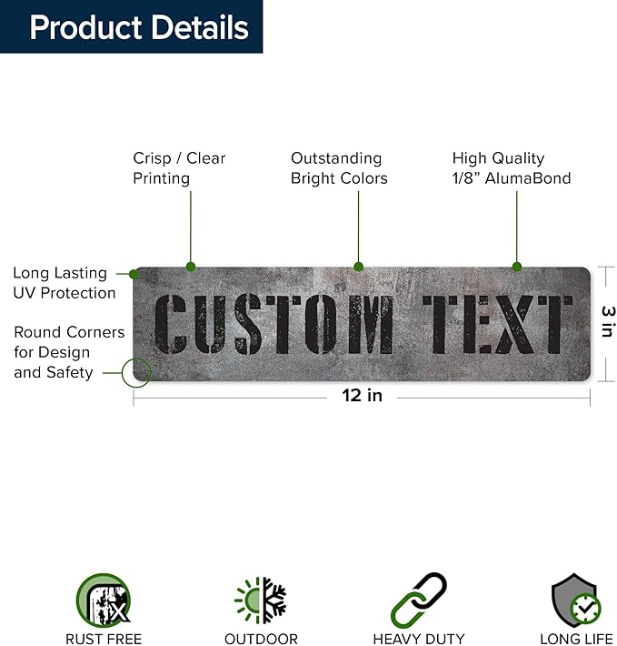 Custom Sign, Custom Street Sign, 11 Font Colors, 13 Font Styles, 4 Hole Options - Image 6