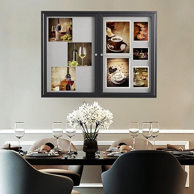 48x36 Inch Lockable Enclosed Bulletin Board, Weather-Resistant Outdoor - Image 7