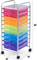 Giantex 10 Drawer Rolling Storage Cart Scrapbook Paper Office School Organizer - Image 3